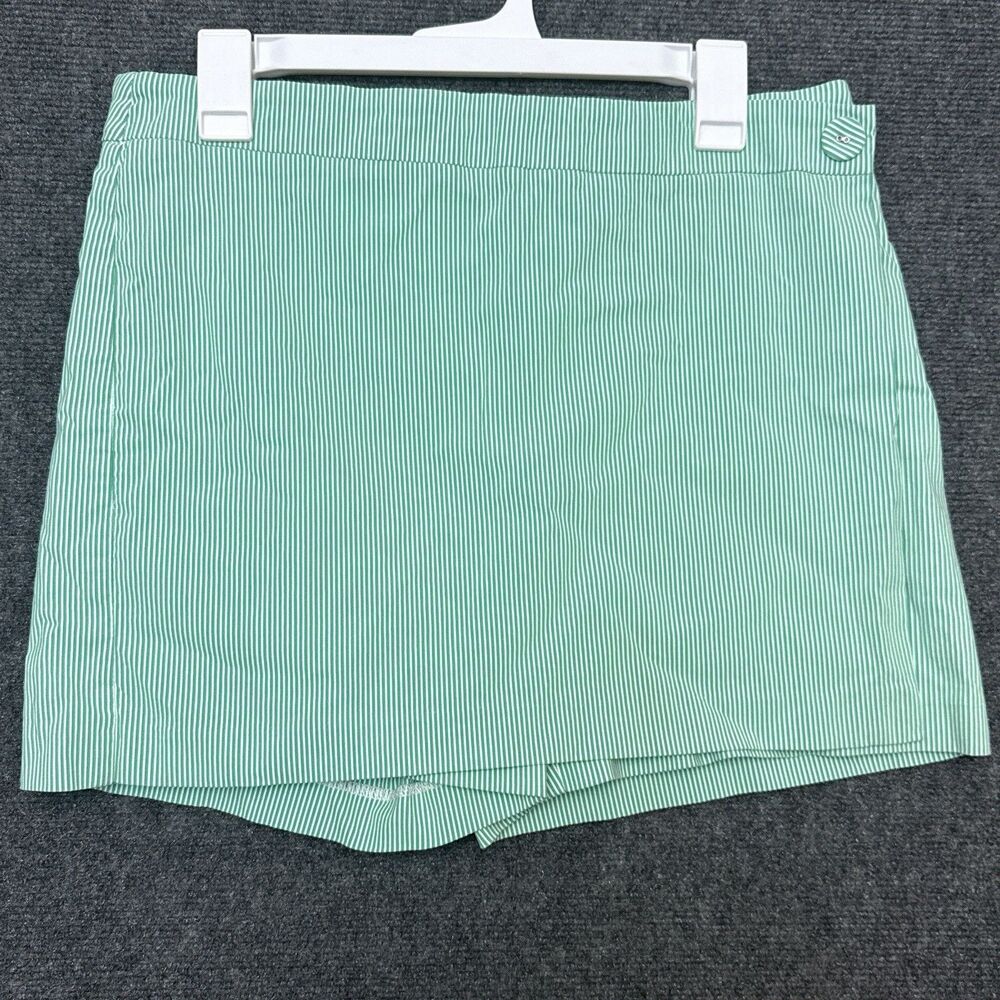 ILTM Women’s Pin Stripe Mini Skort XL Green White Preppy Retro Athleisure